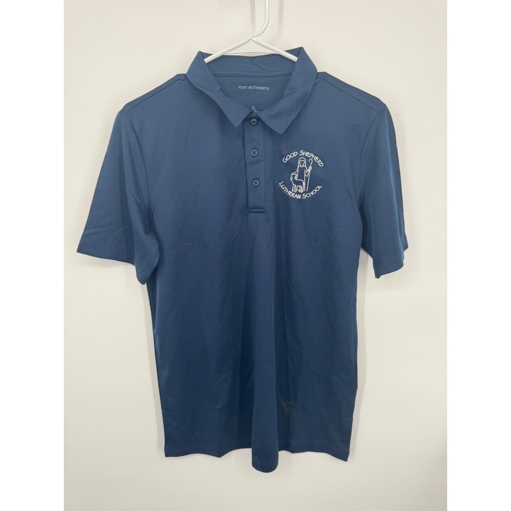 NWT Port Authority Good Shepherd Lutheran School Polo Shirt Youth X-Large Blue